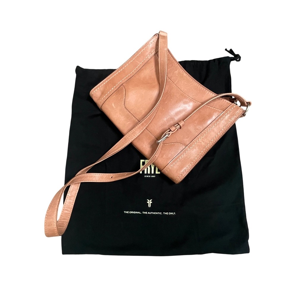Frye Melissa Leather Crossbody Bag Cognac Tan  Shoulder Purse‎ with Dust Bag